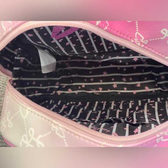 Betsey Johnson Pink and White Dome Backpack with Monogram - Picture 15 of 16